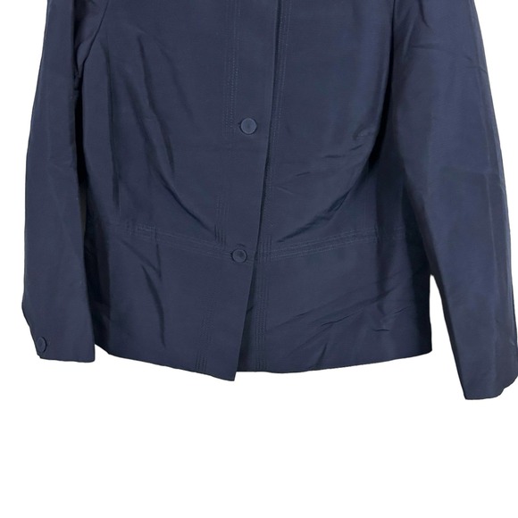 Talbots Woman Size 12W Blazer Jacket Silk Cotton Blend Lined Navy Blue BRAND NEW - Picture 3 of 10